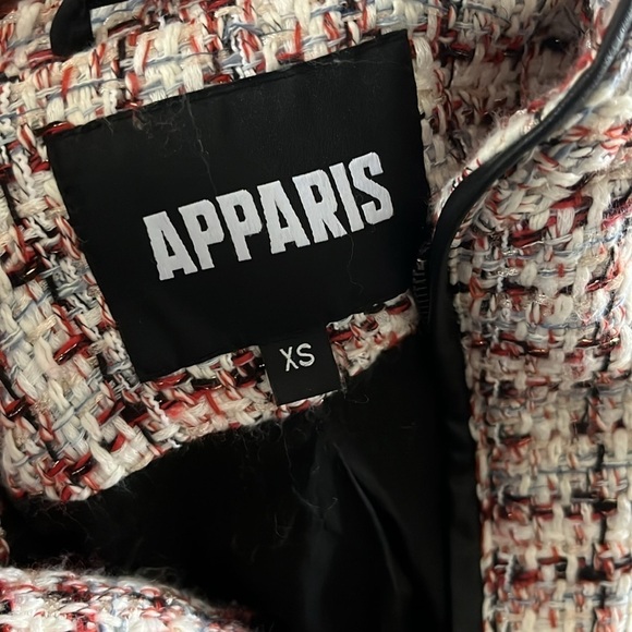 Apparis  Dolly Bomber Coastal Tweed with Vegan Leather Trim - Picture 11 of 14